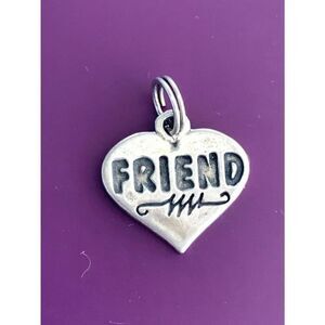 .925 Heart Friend Sterling Silver Jewelry Charm #love #friend